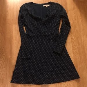 Loft 00 blue polka dot dress